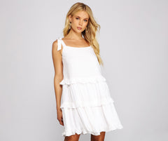 Bohemian Chic Ruffled A-Line Mini Dress Oshnow