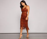 Boho-Chic Crochet Midi Dress Oshnow