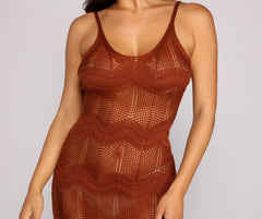 Boho-Chic Crochet Midi Dress Oshnow