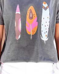 Boho Feathers Cotton Tee Oshnow