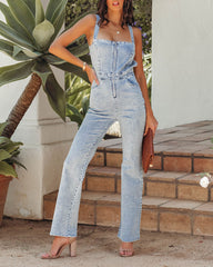 Bombshell Denim Pocketed Jumpsuit