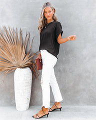 Bond Short Sleeve Satin Blouse Oshnow