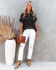 Bond Short Sleeve Satin Blouse Oshnow