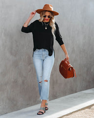 Boulevard Long Sleeve Tee - Black Oshnow