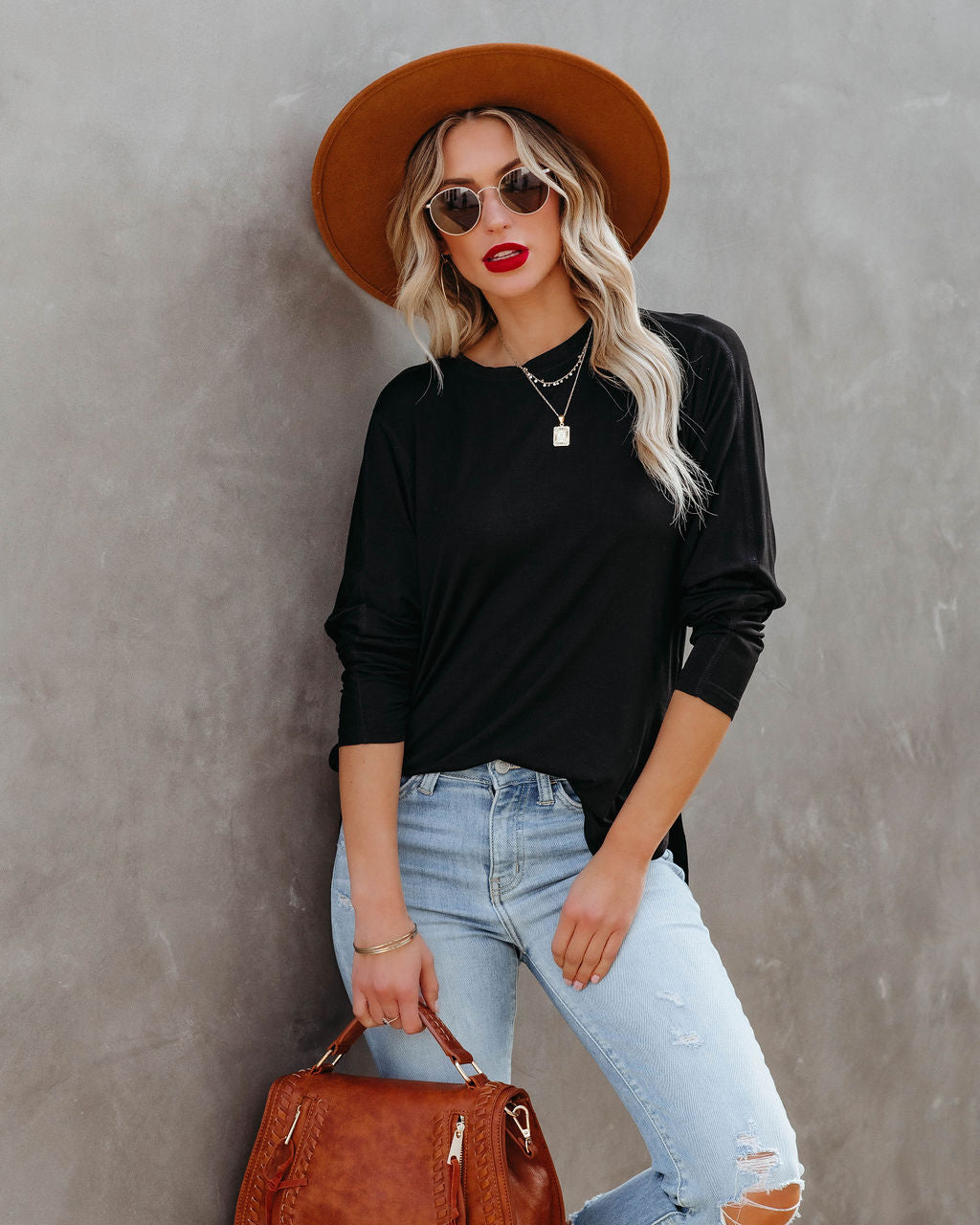 Boulevard Long Sleeve Tee - Black Oshnow