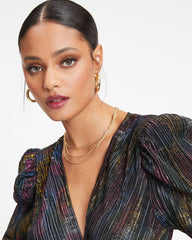 Brandee Metallic Plisse Bodysuit