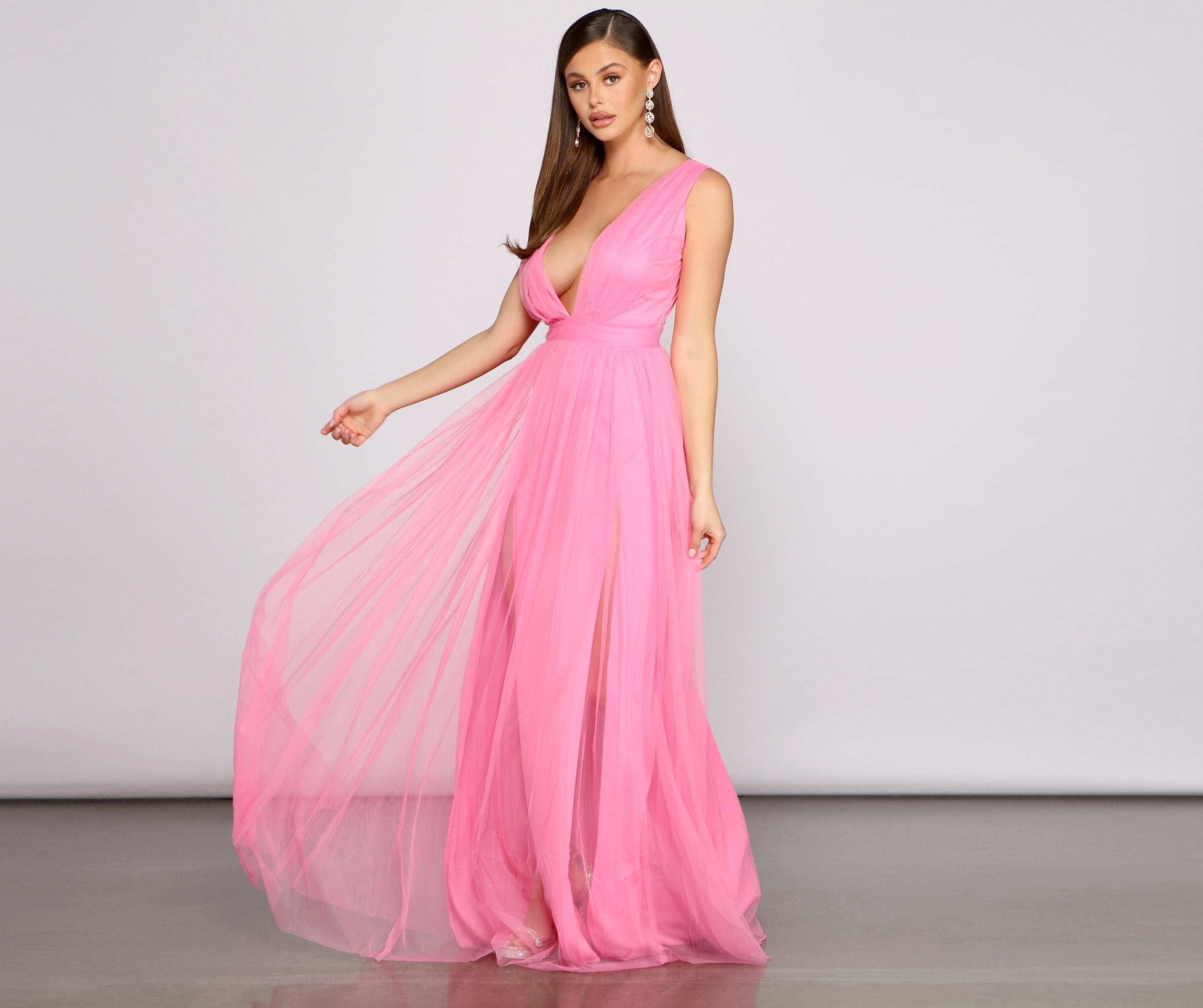 Bridget Double Slit Dress Oshnow