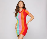 Bright Beauty Color Blocked Mini Dress Oshnow