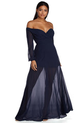 Britt Wrap Formal Floral Dress Oshnow