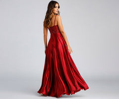 Brookelle Sequin Sweetheart Satin Formal Dress Oshnow