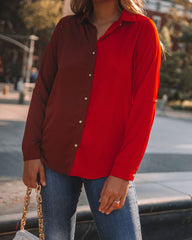 Bryant Colorblock Button Down Blouse Oshnow