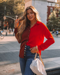 Bryant Colorblock Button Down Blouse Oshnow