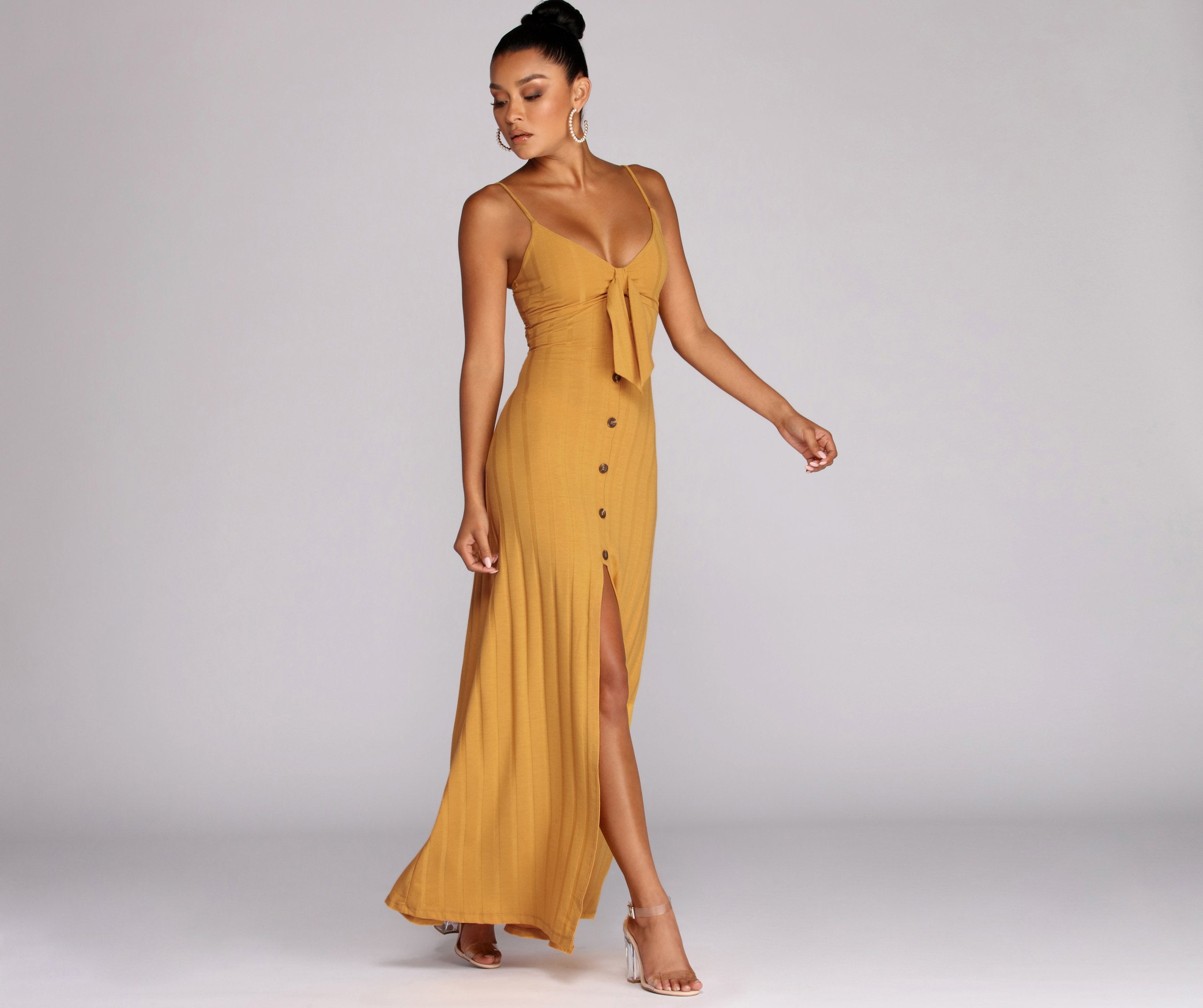 Button Down Beauty Maxi Dress Oshnow