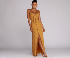Button Down Beauty Maxi Dress Oshnow