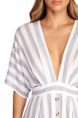 Buttoned Up In Stripes Dress Oshnow