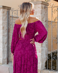 Cambry Textured Off The Shoulder Blouse - Magenta Oshnow