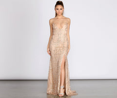 Camille Glitter And Mesh Cross Back Dress Oshnow