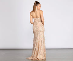 Camille Glitter And Mesh Cross Back Dress Oshnow