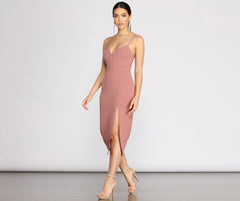 Candace Crepe Midi Dress Oshnow