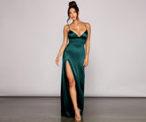 Carmen High-Slit Satin Formal Dress Oshnow