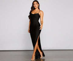 Cassandra Cowl Neck Ruched Formal Dress Oshnow