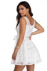 Cassandra Sequin Lace Party Dress Oshnow