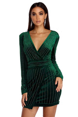 Cassie Velvet Wrap Dress Oshnow