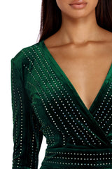 Cassie Velvet Wrap Dress Oshnow