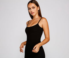 Casual Staple Ribbed Knit Mini Dress Oshnow