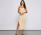 Casual Vibes Ribbed Knit Maxi Dress Oshnow