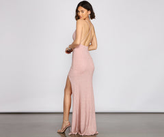 Celina Glitter Knit Mermaid Dress Oshnow