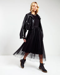 Center Stage Tulle Midi Skirt - Black