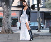 Charlie Metallic Knit Mermaid Dress Oshnow