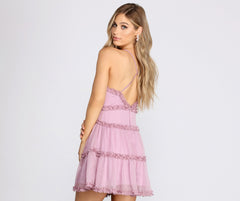 Charming Ruffles Chiffon Dress Oshnow
