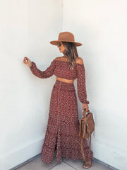 Chiara Floral Off The Shoulder Crop Top Oshnow