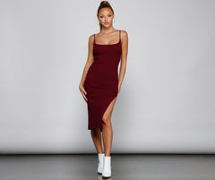 Chic And Seamless Midi Sweater Dress Oshnow
