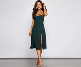 Chic Flowy Chiffon Midi Dress Oshnow