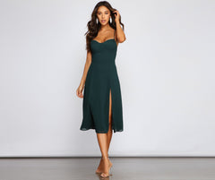 Chic Flowy Chiffon Midi Dress Oshnow