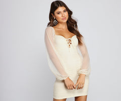 Chic Style Mesh Mini Dress Oshnow