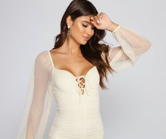 Chic Style Mesh Mini Dress Oshnow