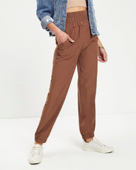 Chill Out Days Pocketed Jogger Pants - Chestnut