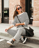 Chill Out Posh Knit Stripe Long Sleeve Top