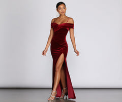 Christiana Velvet Formal Dress Oshnow