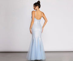 Ciara Glitter Tulle Mermaid Dress Oshnow
