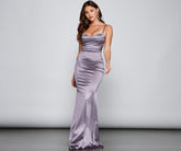 Ciara Sleeveless Satin Formal Dress Oshnow