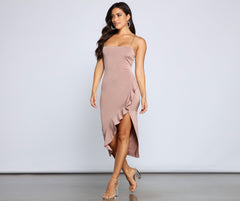 City Chic Ruffled Midi Dress Oshnow