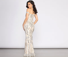 Clara Sequin Off Shoulder Dress Oshnow