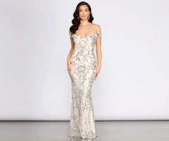 Clara Sequin Off Shoulder Dress Oshnow