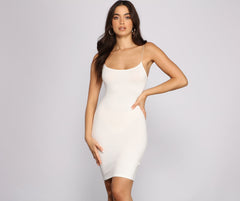 Classic Chic Scoop Neck Knit Mini Dress Oshnow