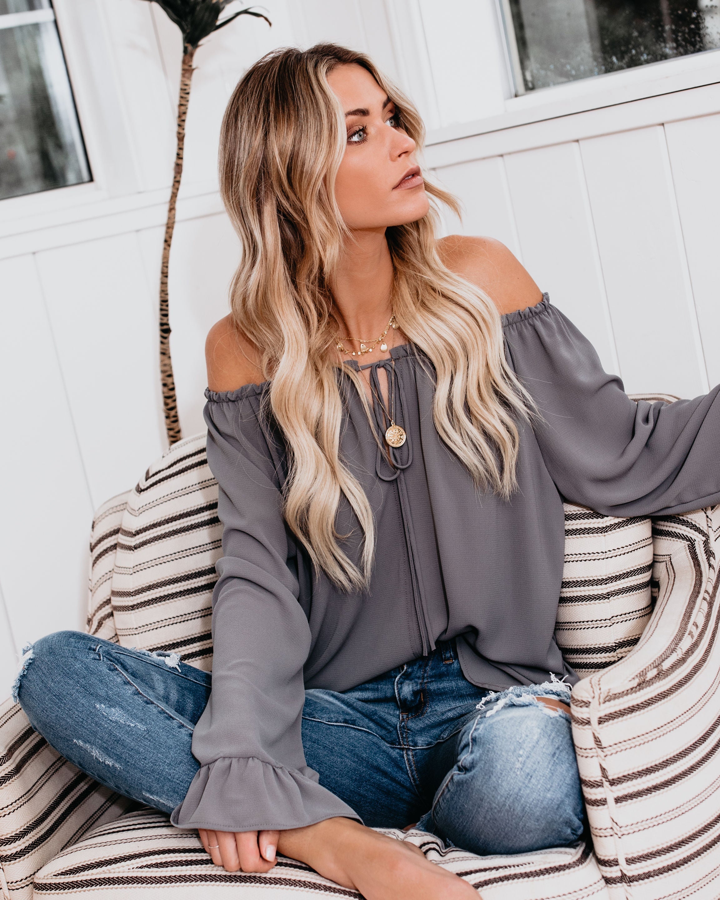 Classic Tale Blouse - Medium Grey Oshnow